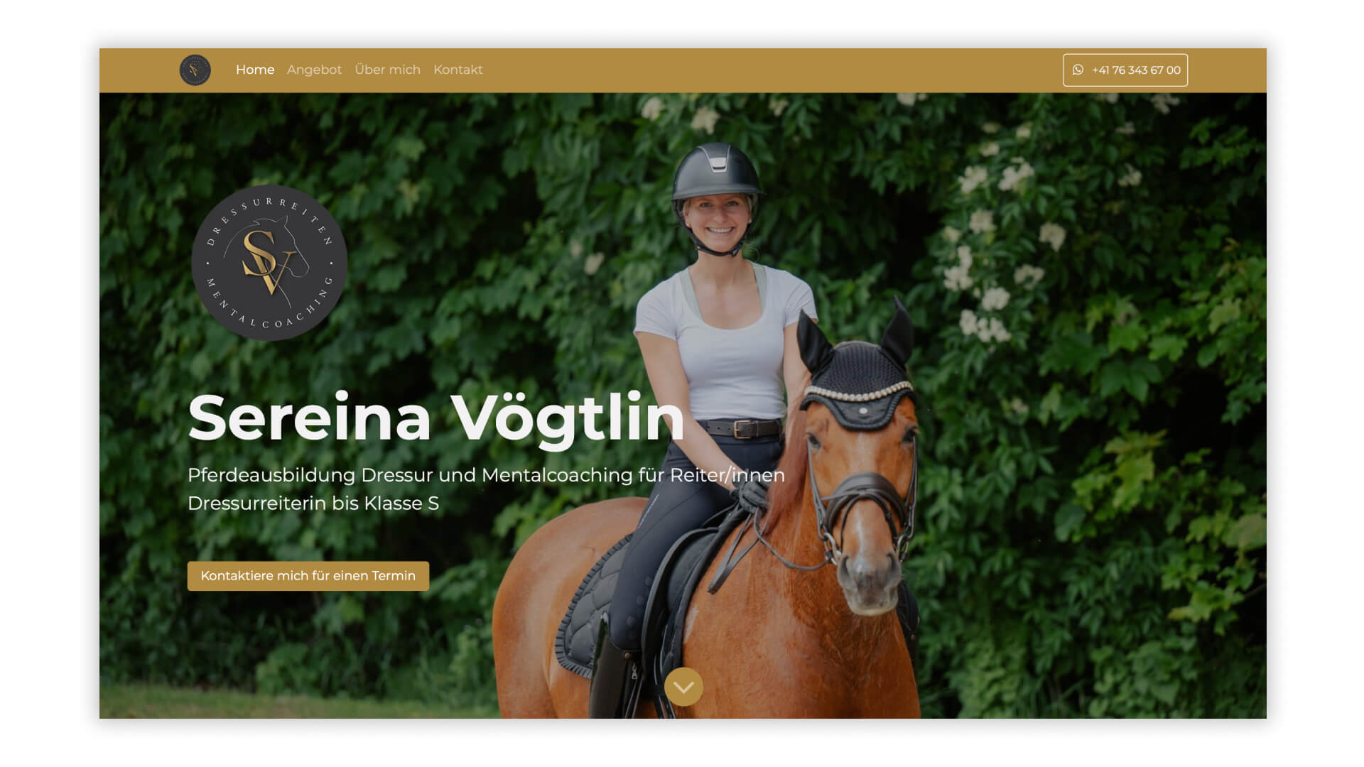 Webseite für Sereina Vögtlin | mit OQVA Management