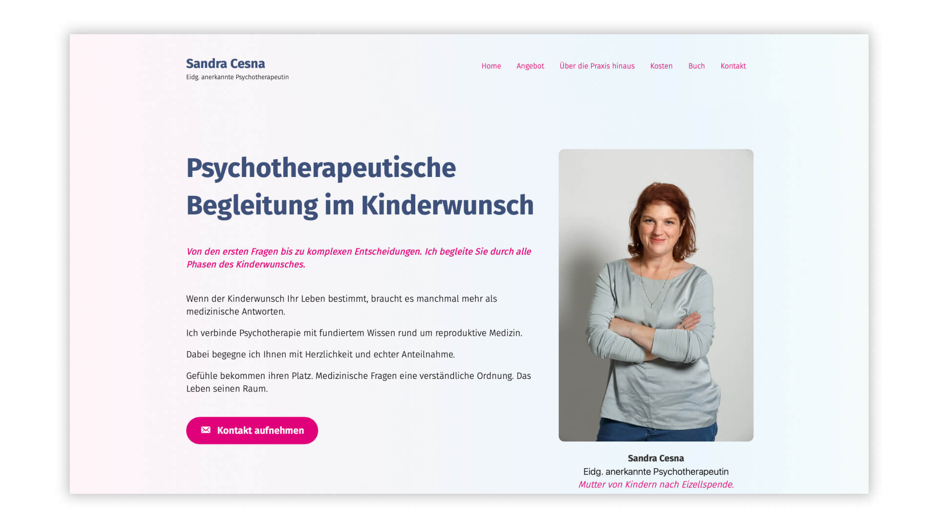 Webseite für Sandra Cesna – Psychotherapeutische Beratung im Kinderwunsch